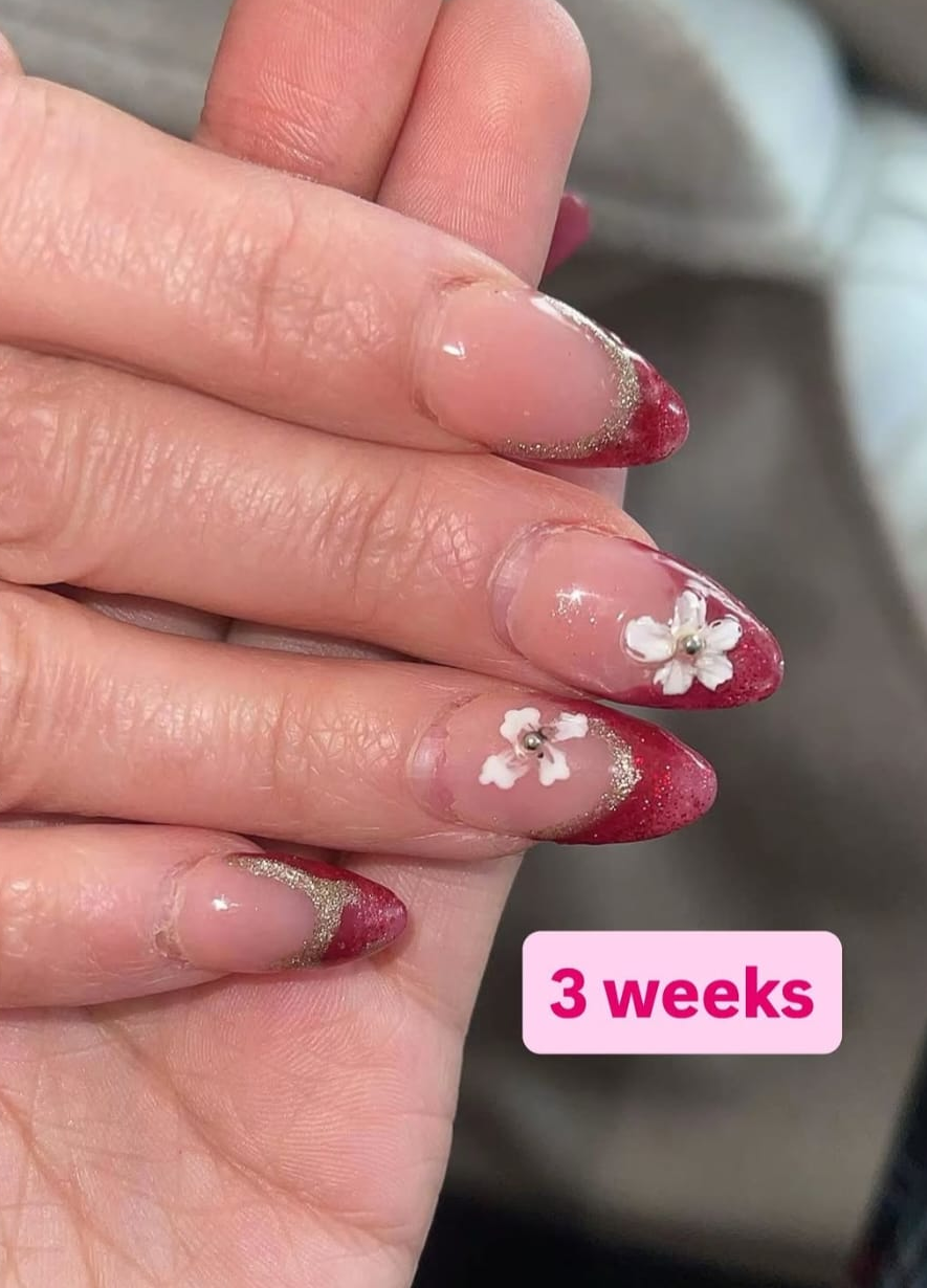 Floral French nail set